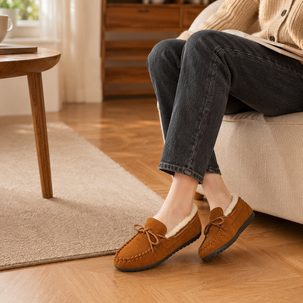 Mocassins Femme Fourrés - porté