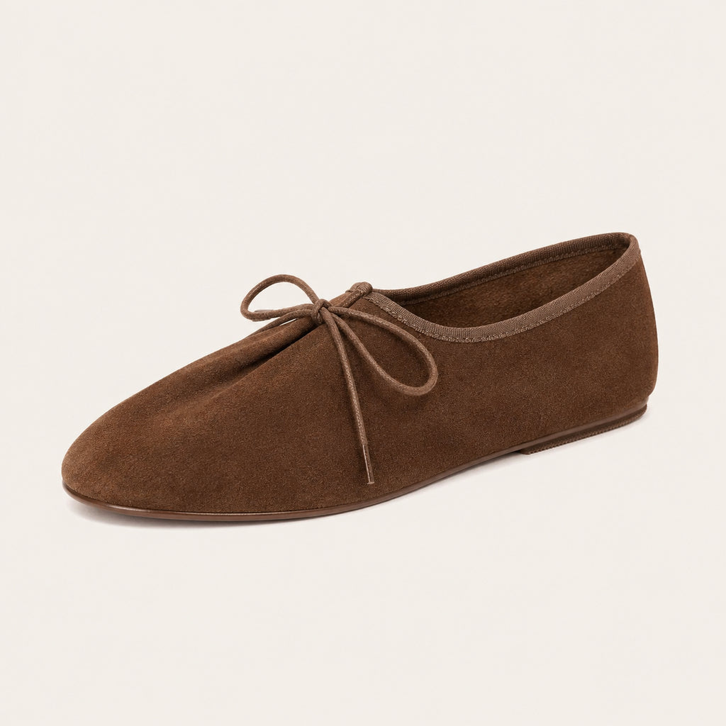Mocassins Femme Printemps En Suédine À Lacets - vue 3/4
