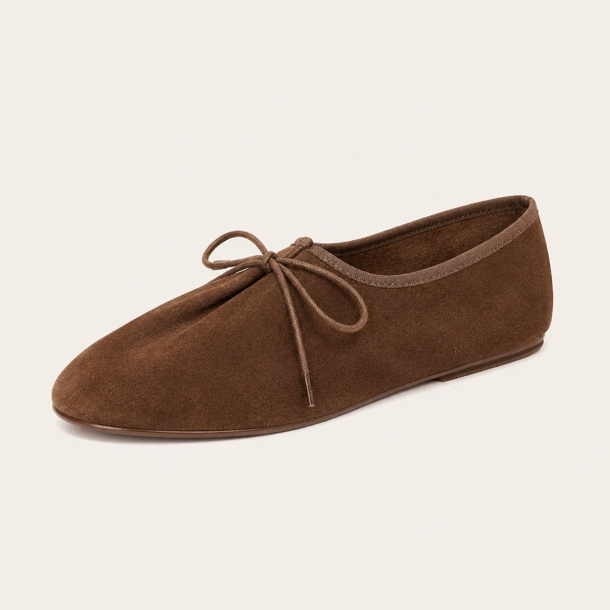 Mocassins Femme Printemps En Suédine À Lacets - vue 3/4