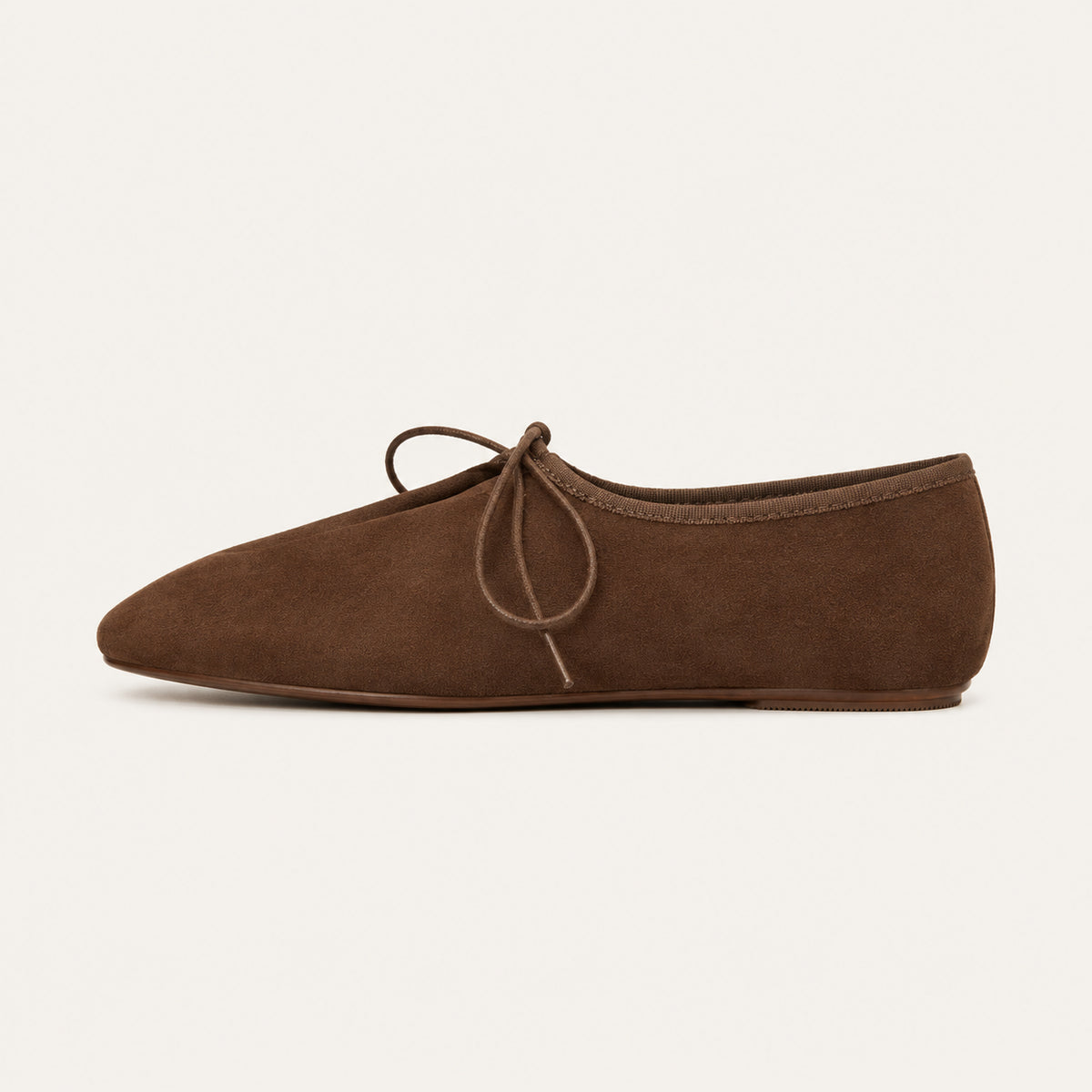 Mocassins Femme Printemps En Suédine À Lacets - vue de côté