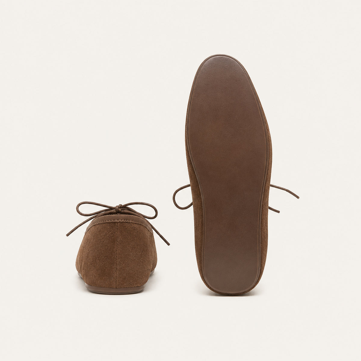 Mocassins Femme Printemps En Suédine À Lacets - vue de la semelle