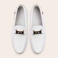 Mocassins Homme Blancs En Simili-Cuir - vue du dessus
