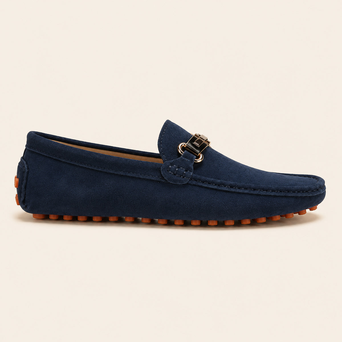 Mocassins Homme Bleus En Cuir Suédé - vue du dessus
