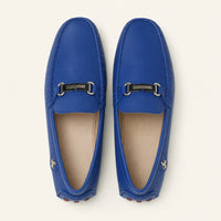 Mocassins Homme Bleus En Simili-Cuir - vue du dessus