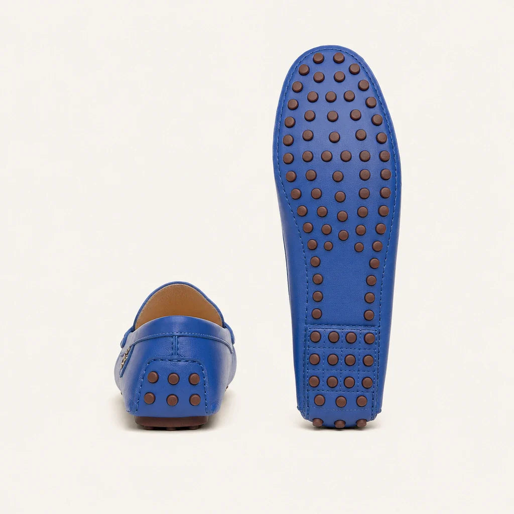 Mocassins Homme Bleus En Simili-Cuir - vue de la semelle