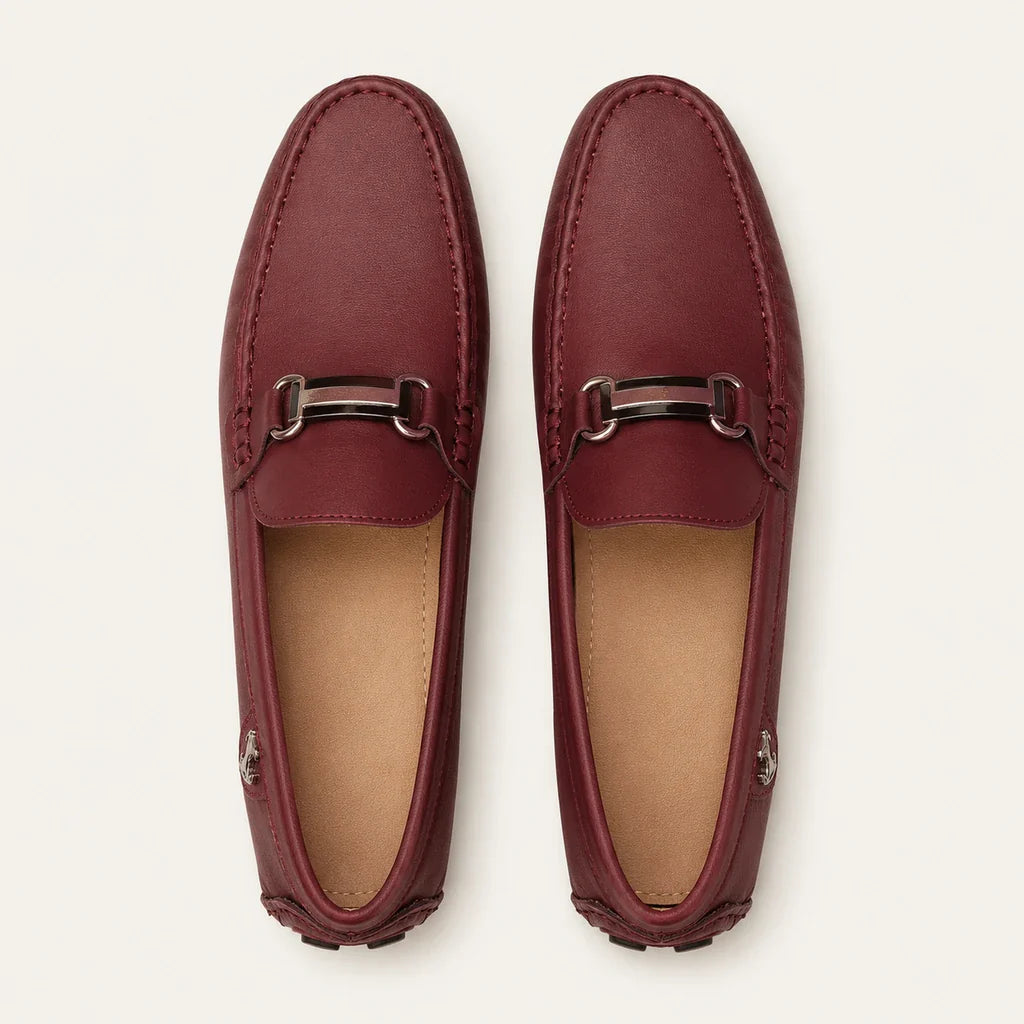 Mocassins Homme Bordeaux - vue du dessus