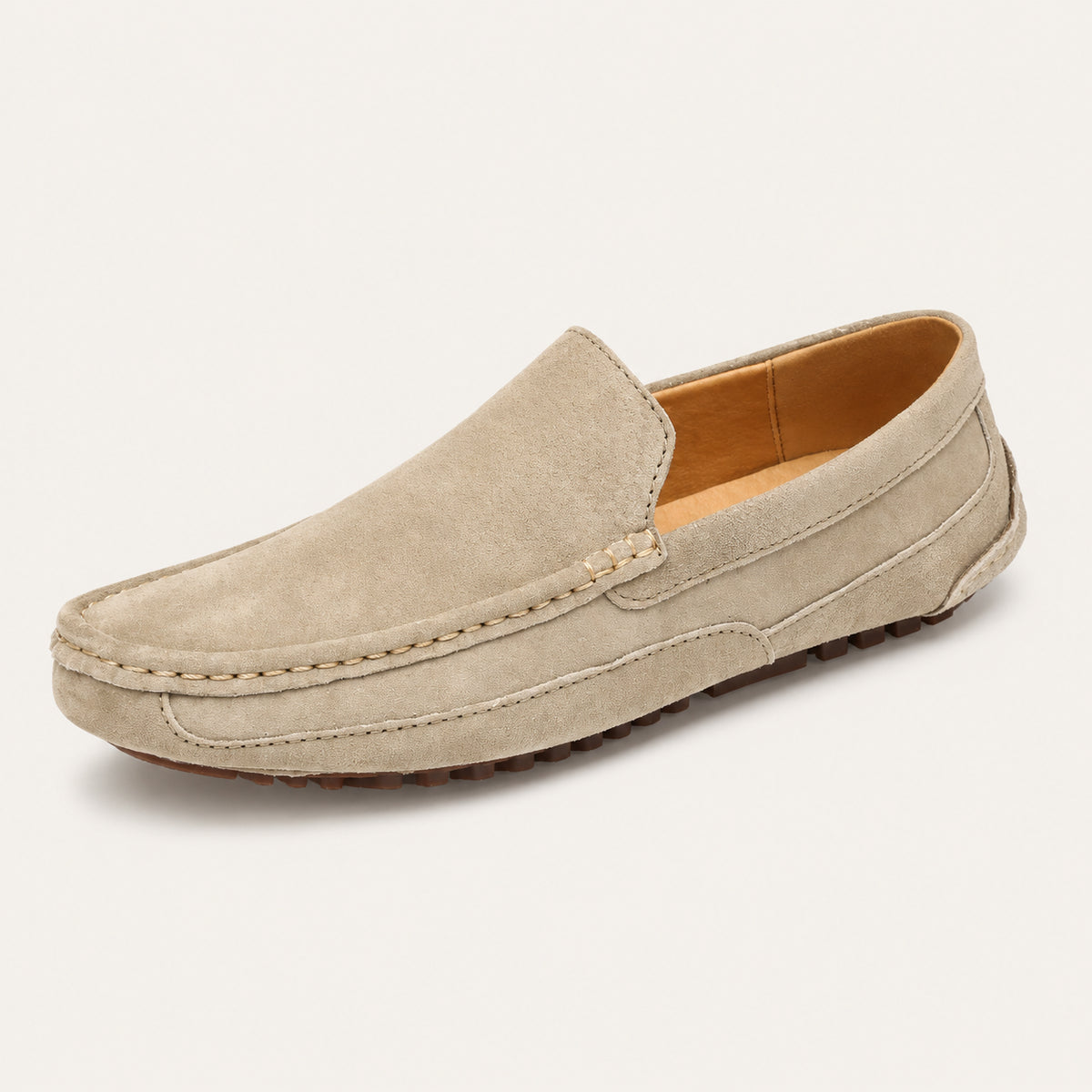 Mocassins Homme En Cuir De Vachette Suédé - vue 3/4
