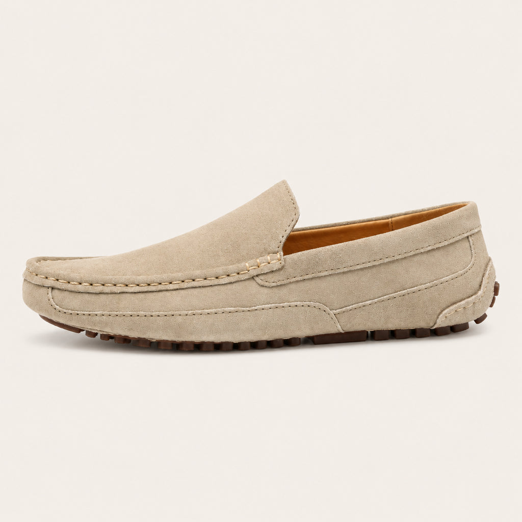 Mocassins Homme En Cuir De Vachette Suédé - vue de côté