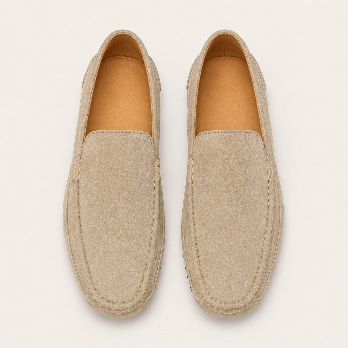 Mocassins Homme En Cuir De Vachette Suédé - vue du dessus