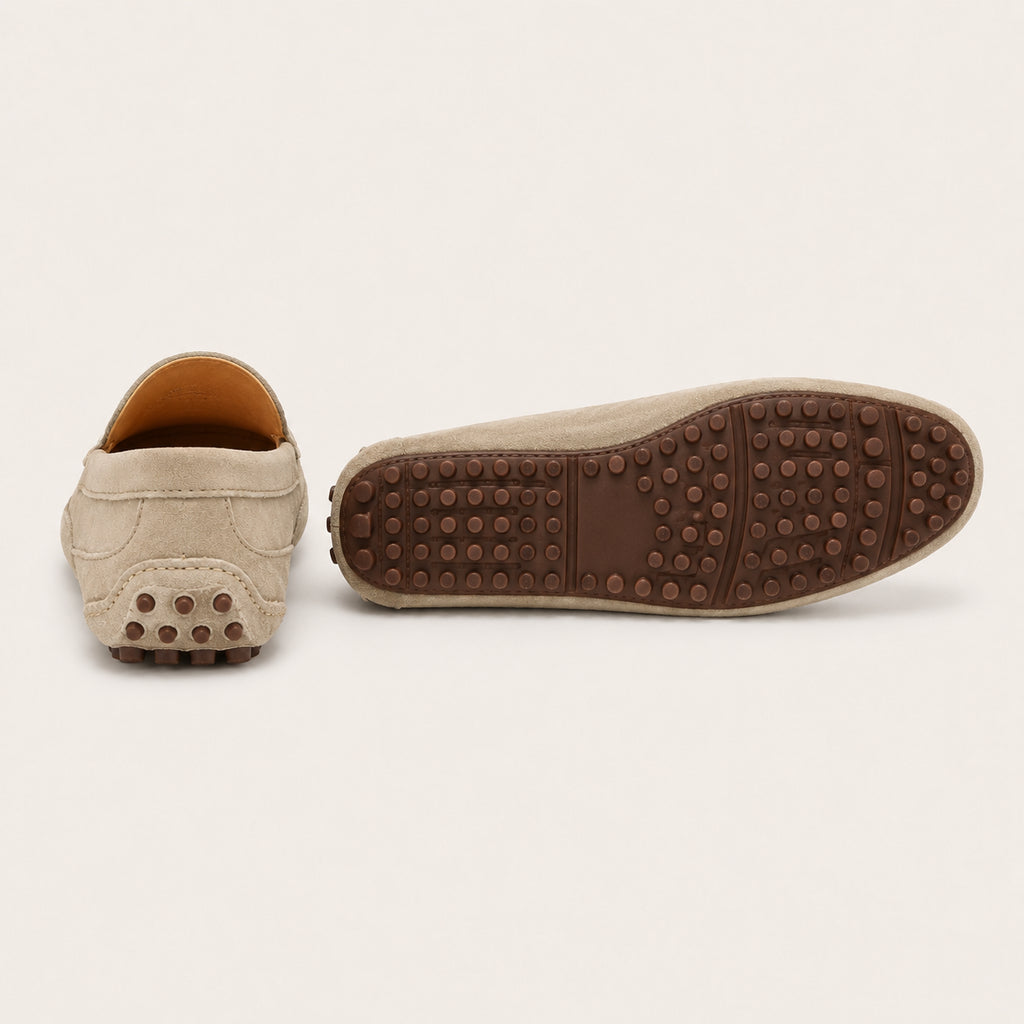 Mocassins Homme En Cuir De Vachette Suédé - vue de la semelle