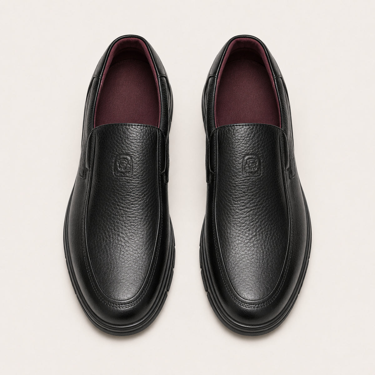 Mocassins Homme En Cuir Sans Lacets - vue du dessus