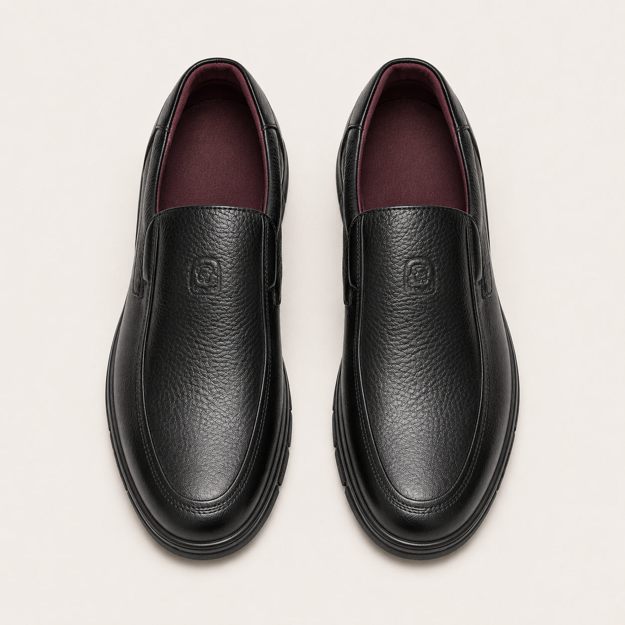 Mocassins Homme En Cuir Sans Lacets - vue du dessus