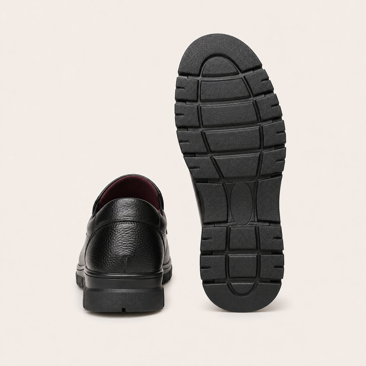 Mocassins Homme En Cuir Sans Lacets - vue de la semelle