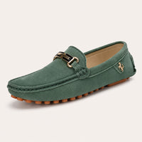 Mocassins Homme En Daim Vert - vue 3/4
