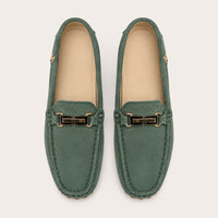Mocassins Homme En Daim Vert - vue du dessus