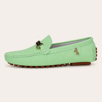 Mocassins Homme En Simili-Cuir Vert - vue de côté