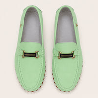 Mocassins Homme En Simili-Cuir Vert - vue du dessus