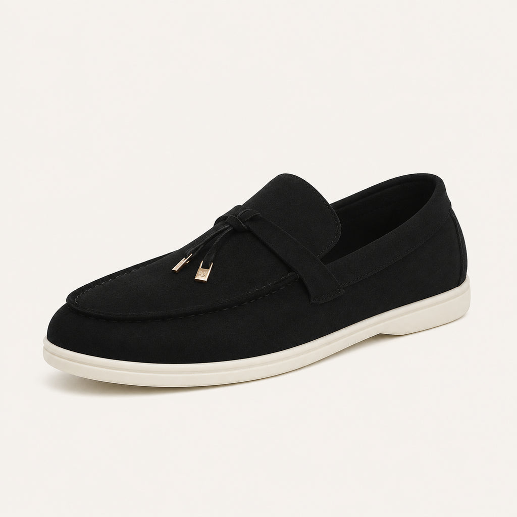 Mocassins Homme En Similicuir Suédine À Glands - vue 3/4