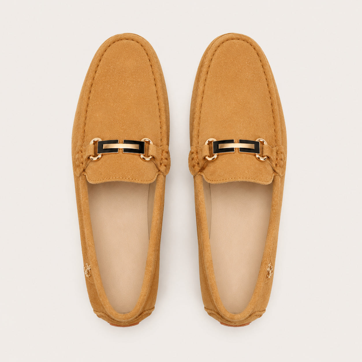 Mocassins Homme En Suède Camel - vue du dessus