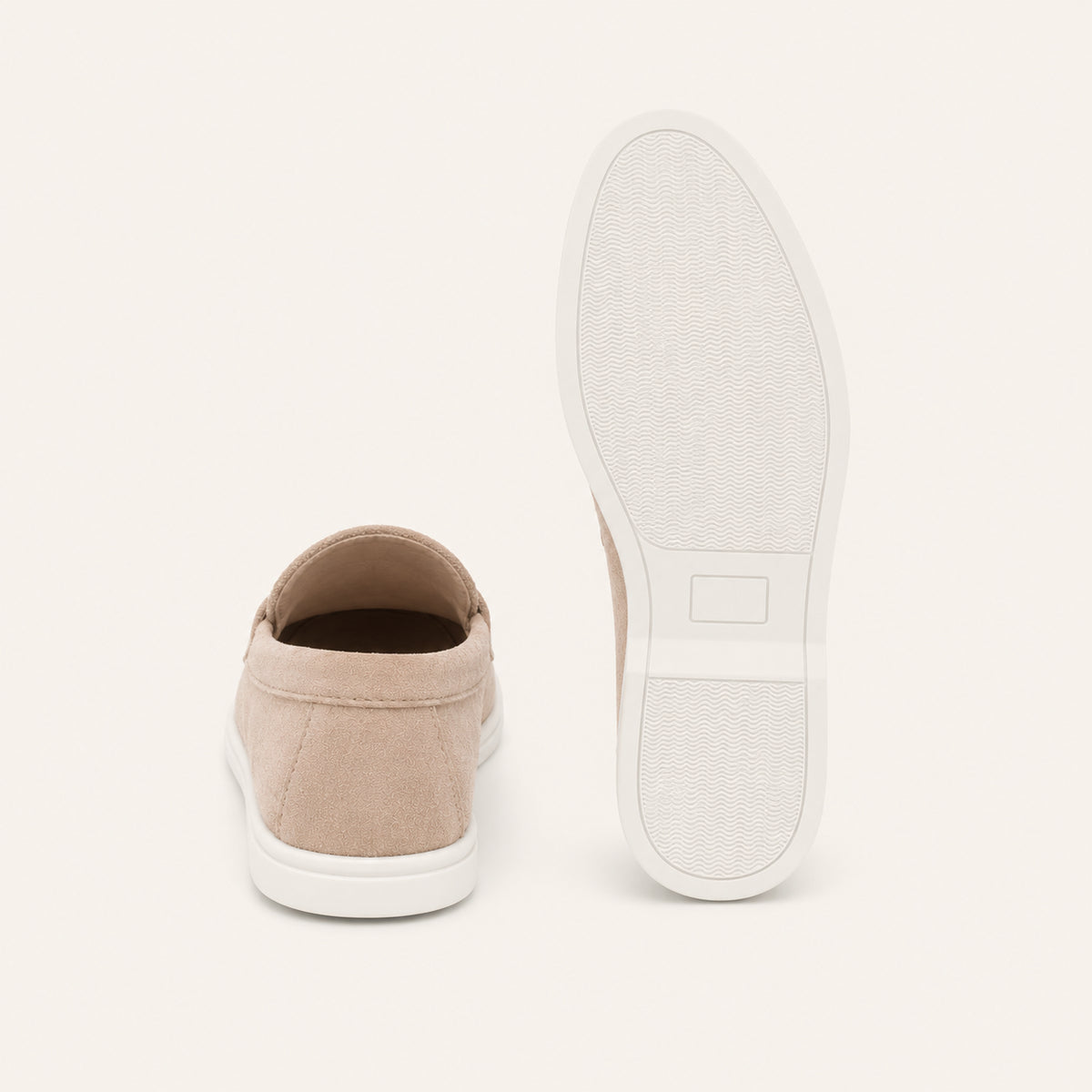 Mocassins Homme En Suède Synthétique À Glands - vue de la semelle