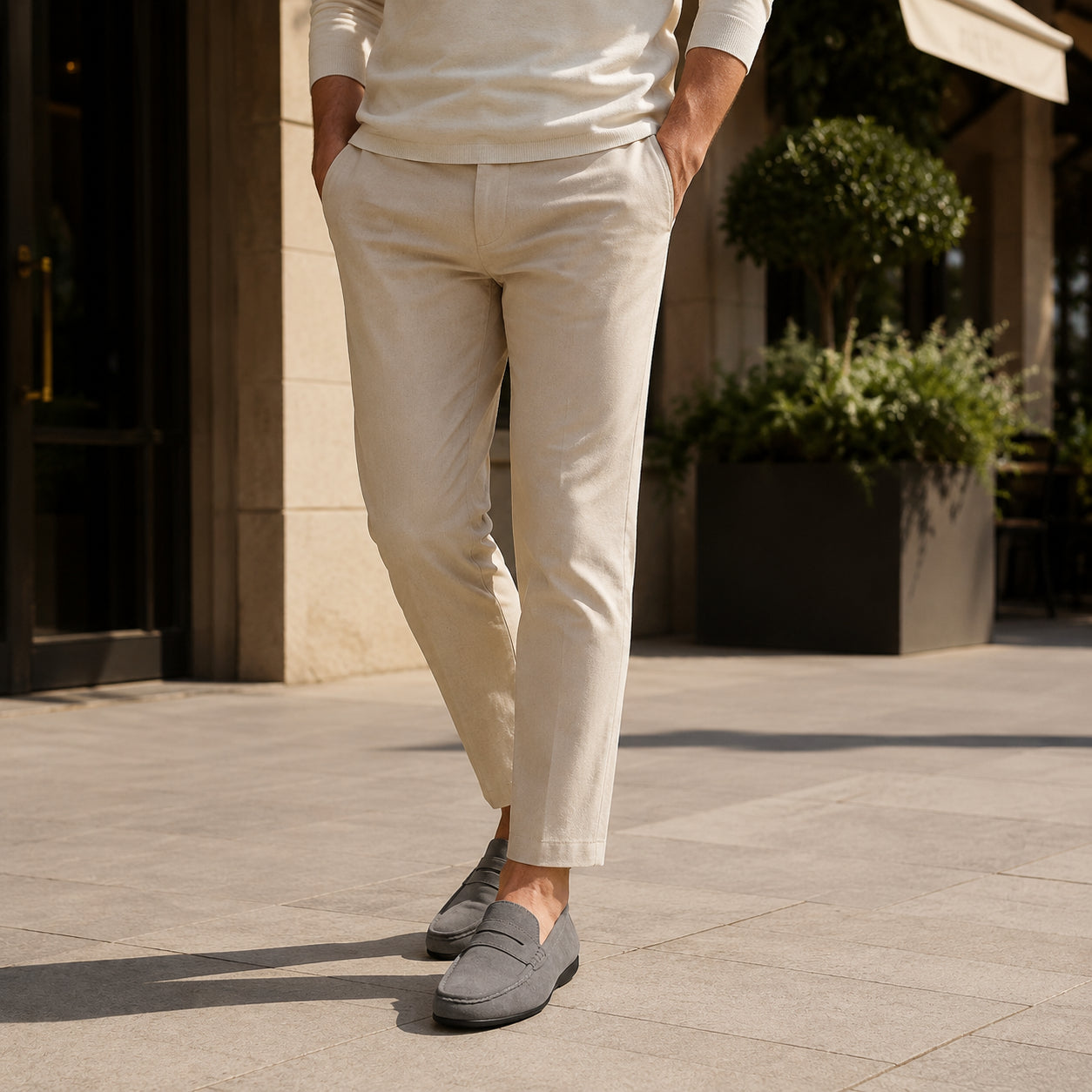 Mocassins Homme En Suédine Gris - porté