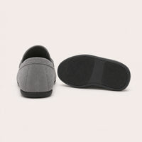 Mocassins Homme En Suédine Gris - vue 3/4