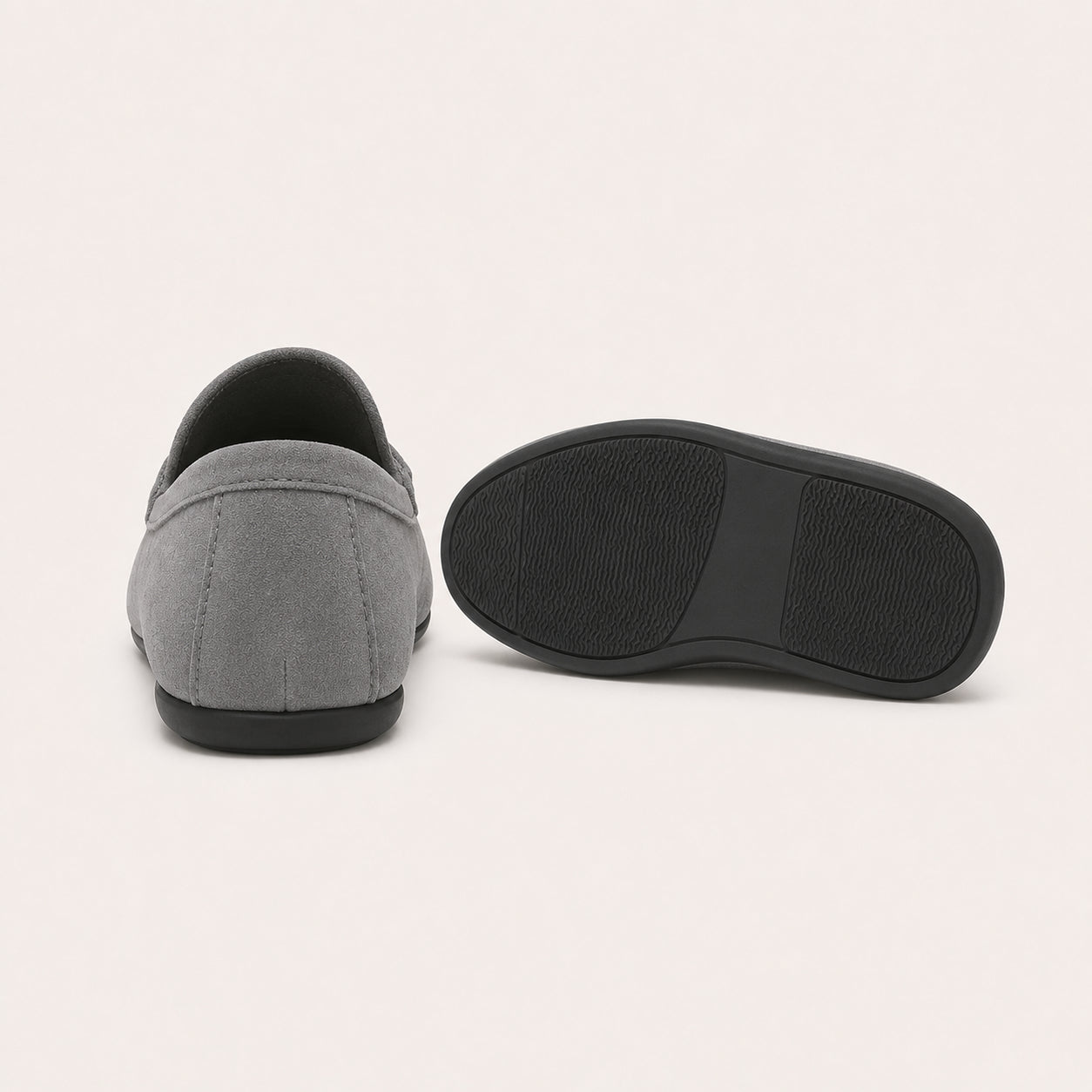 Mocassins Homme En Suédine Gris - vue 3/4