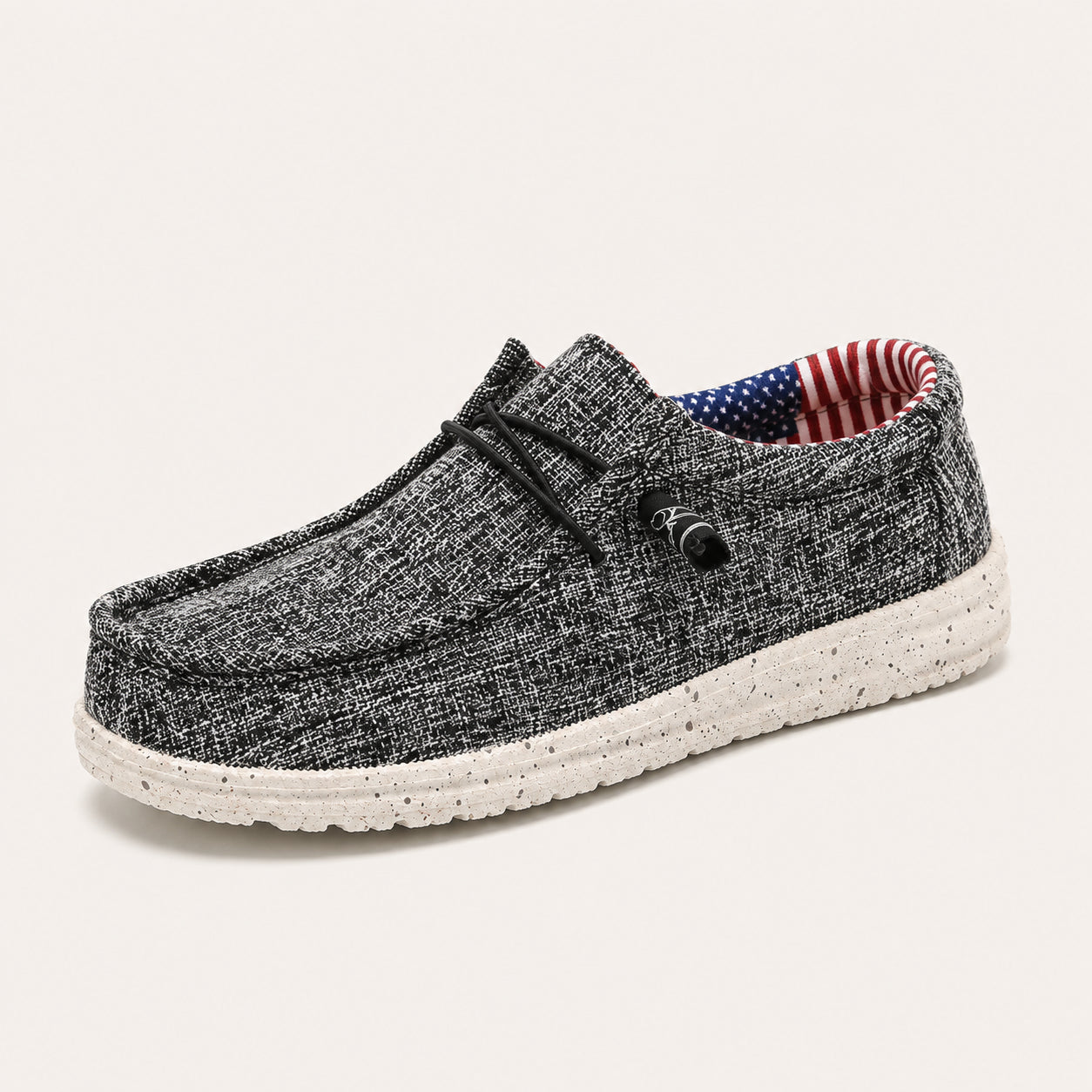 Mocassins Homme En Toile À Enfiler - vue 3/4