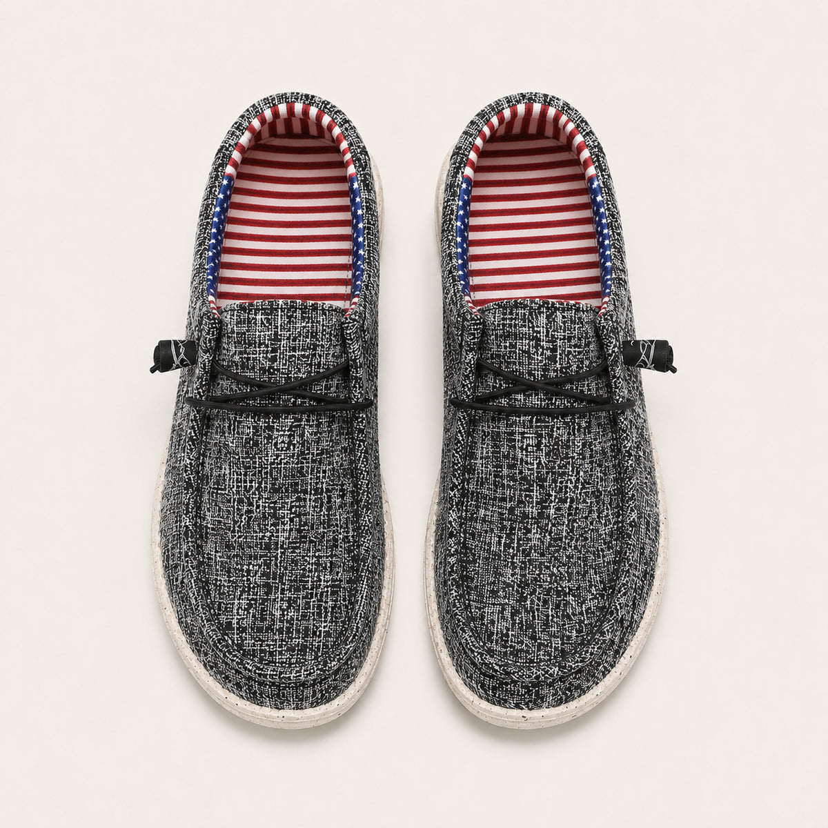 Mocassins Homme En Toile À Enfiler - vue du dessus