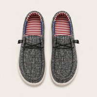 Mocassins Homme En Toile À Enfiler - vue du dessus