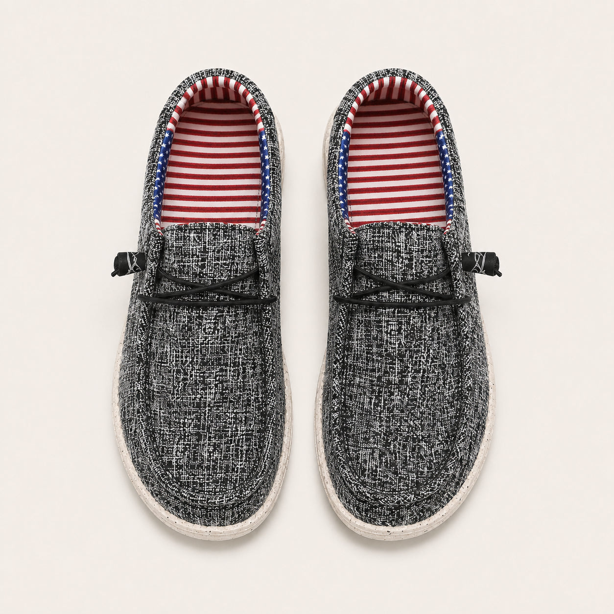 Mocassins Homme En Toile À Enfiler - vue du dessus