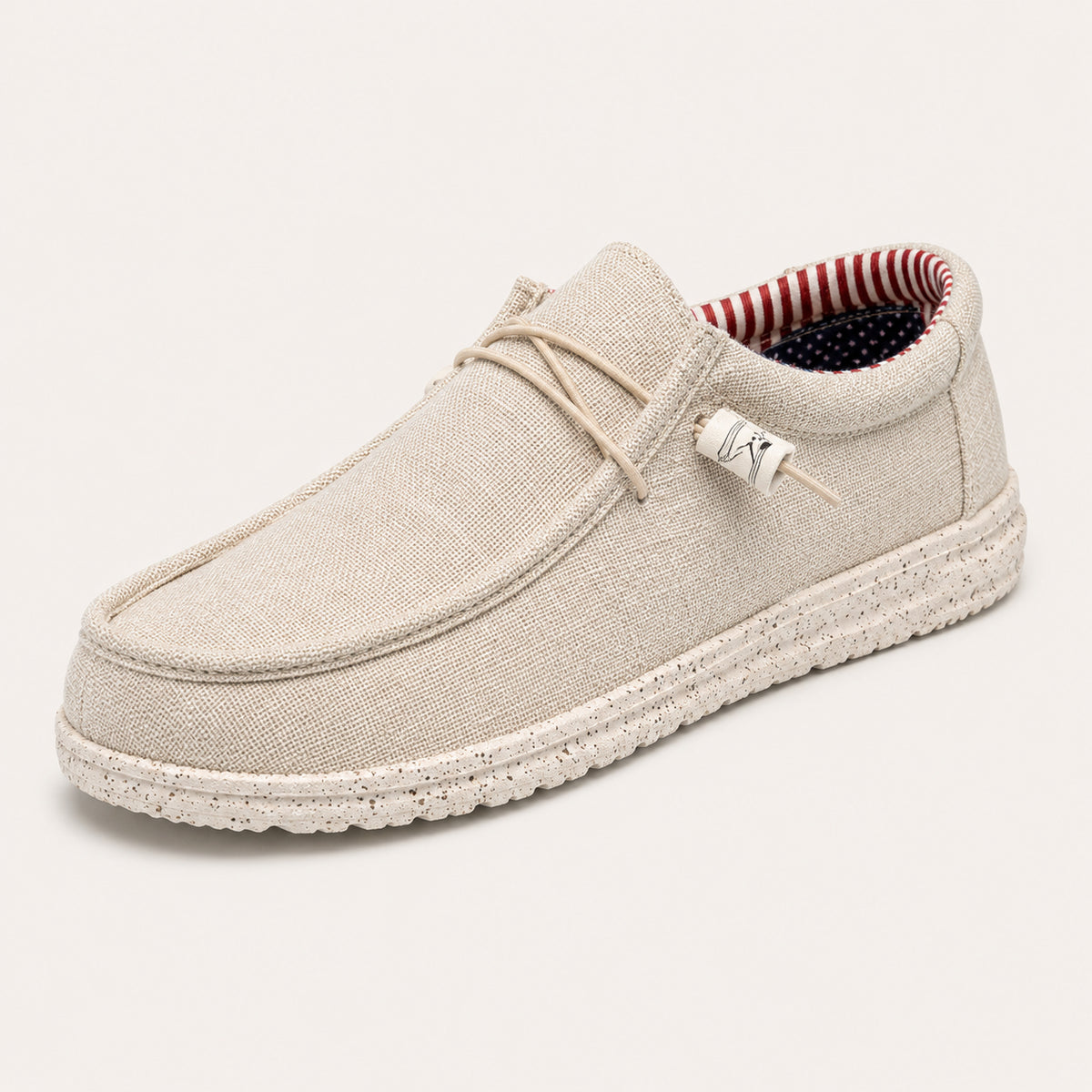 Mocassins Homme En Toile Sans Lacets - vue 3/4