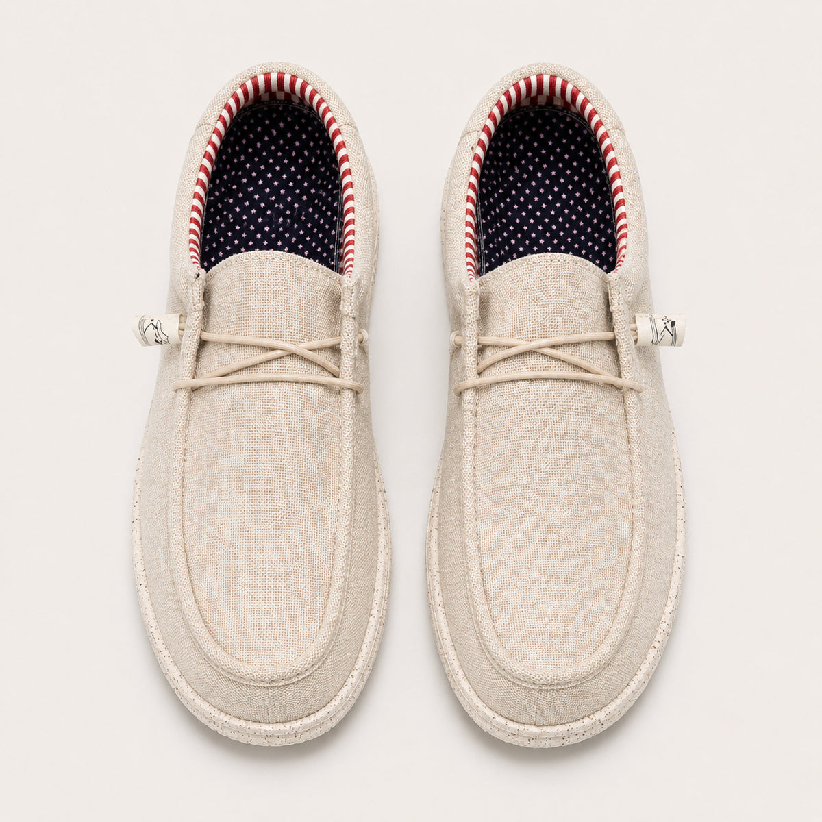 Mocassins Homme En Toile Sans Lacets - vue du dessus