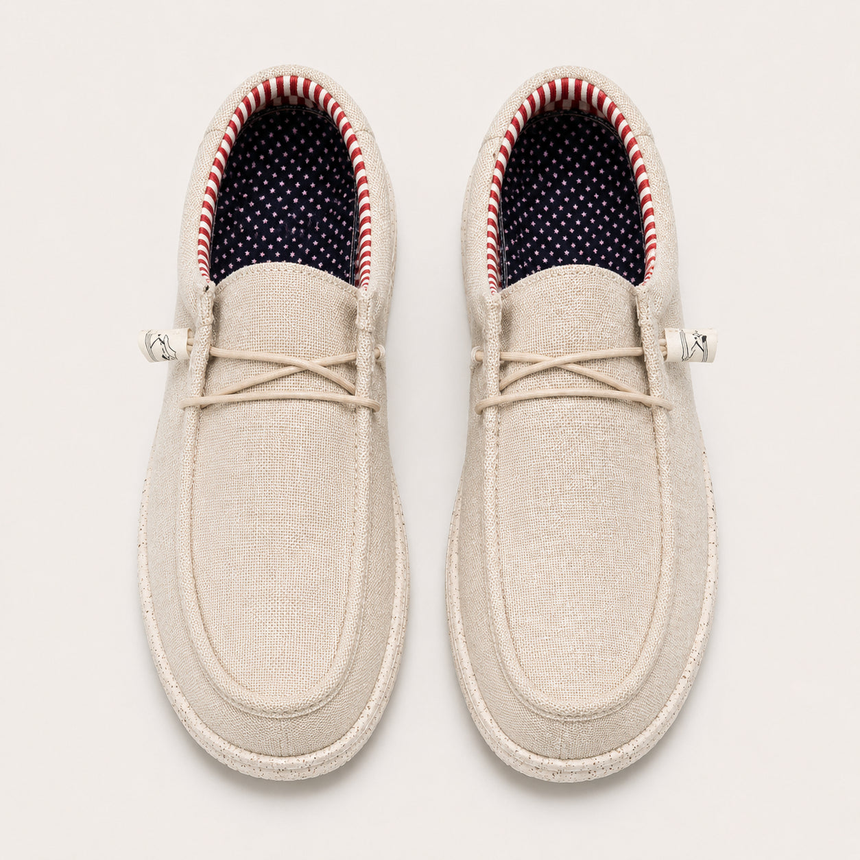 Mocassins Homme En Toile Sans Lacets - vue du dessus