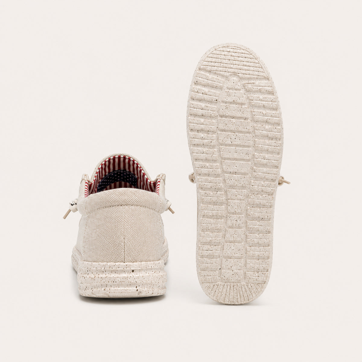 Mocassins Homme En Toile Sans Lacets - vue de la semelle