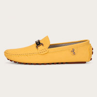 Mocassins Homme Jaunes En Simili-Cuir - vue de côté