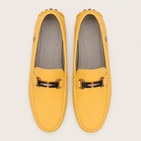 Mocassins Homme Jaunes En Simili-Cuir - vue du dessus