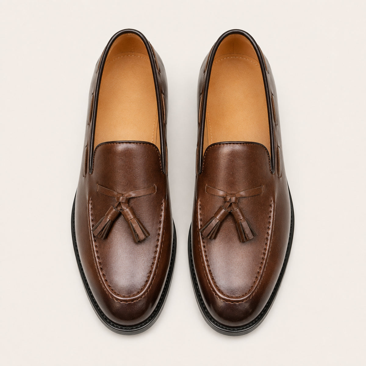 Mocassins Homme Marron À Glands - vue 3/4