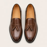 Mocassins Homme Marron À Glands - vue 3/4