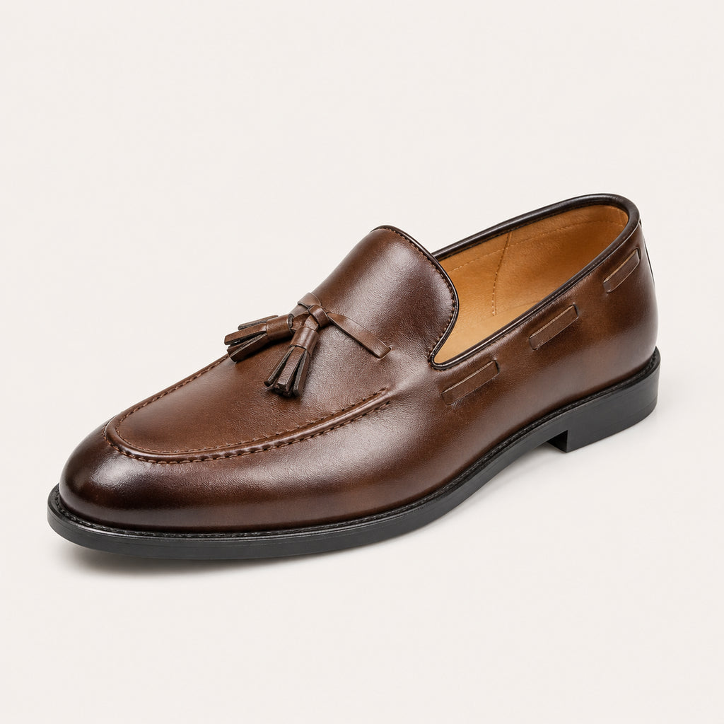 Mocassins Homme Marron À Glands - vue 3/4