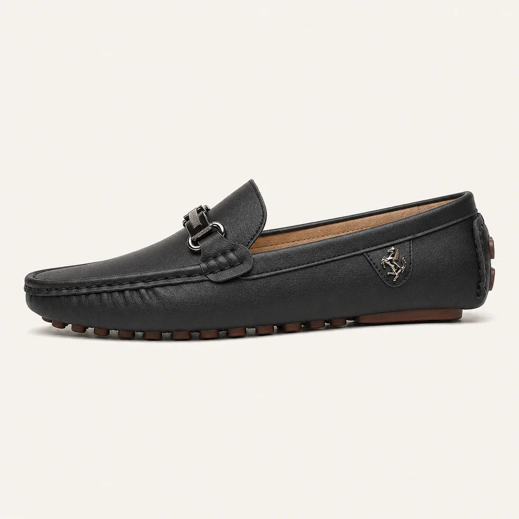 Mocassins Homme Noirs En Similicuir - vue de côté