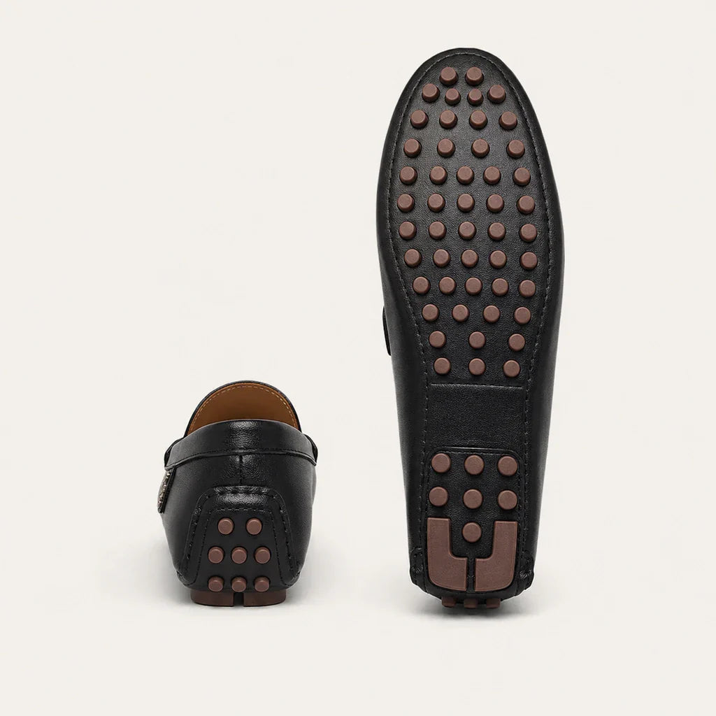 Mocassins Homme Noirs En Similicuir - vue de la semelle
