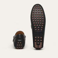 Mocassins Homme Noirs En Similicuir - vue de la semelle