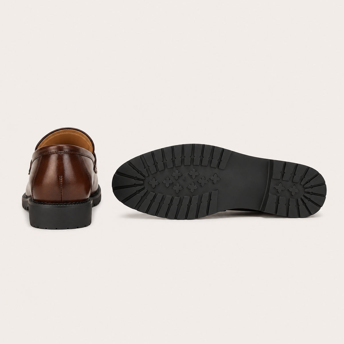 Mocassins Homme Penny Marron Pour Automne - vue de la semelle