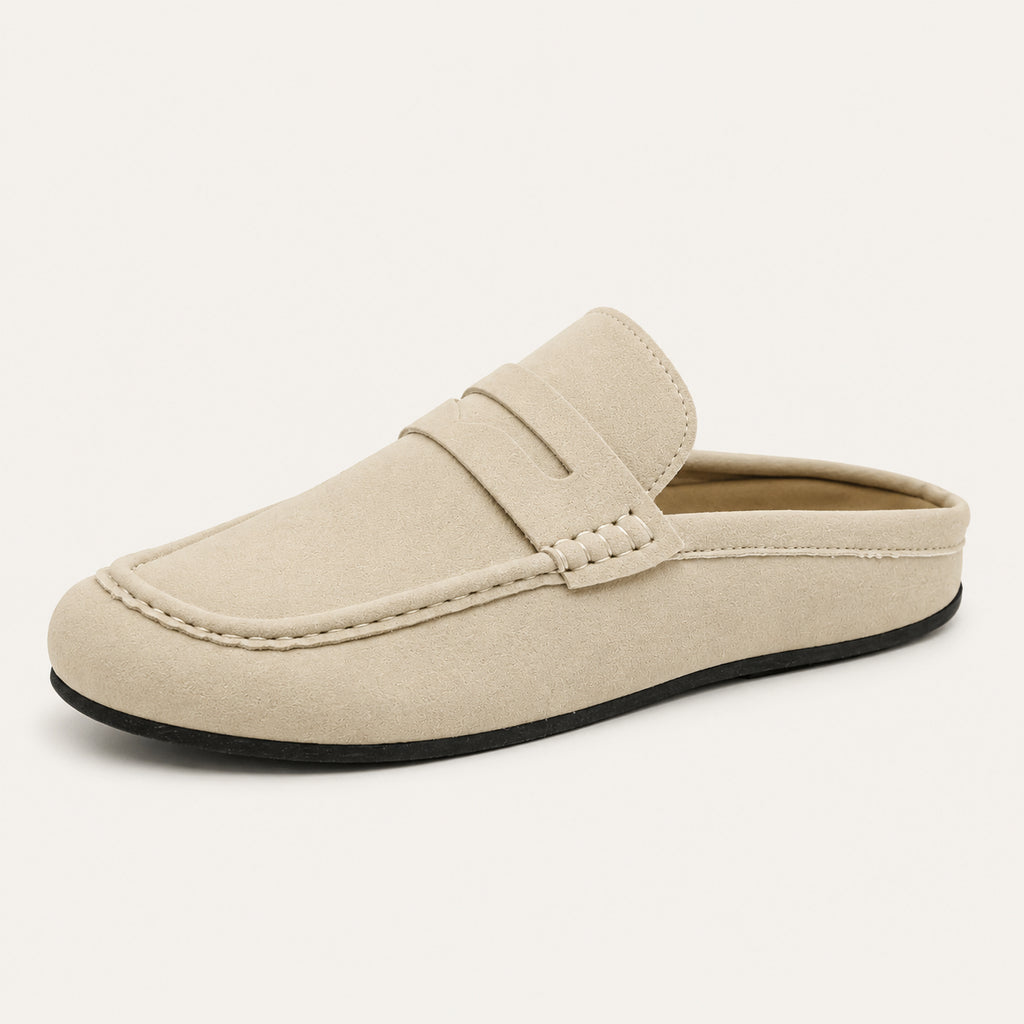 Mocassins Mules Homme En Cuir Suédé - vue 3/4