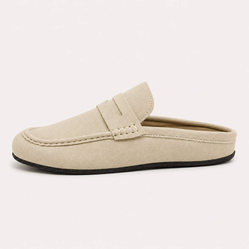 Mocassins Mules Homme En Cuir Suédé - vue de côté