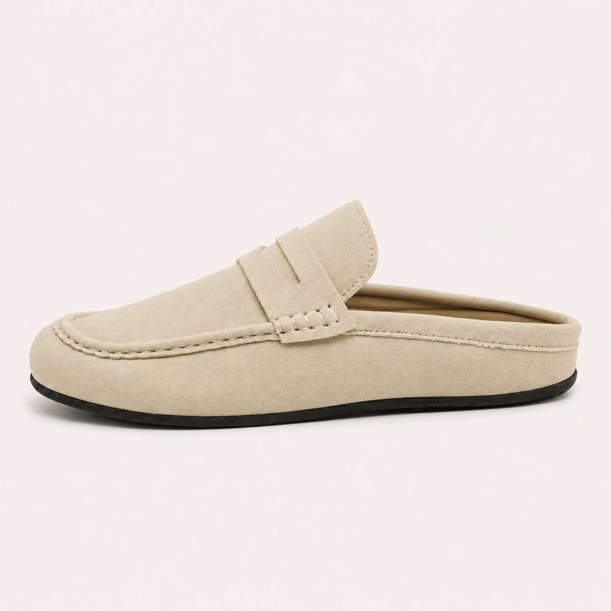 Mocassins Mules Homme En Cuir Suédé - vue de côté