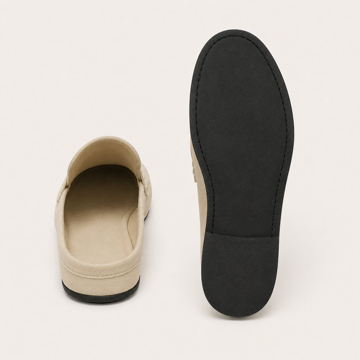 Mocassins Mules Homme En Cuir Suédé - vue de la semelle