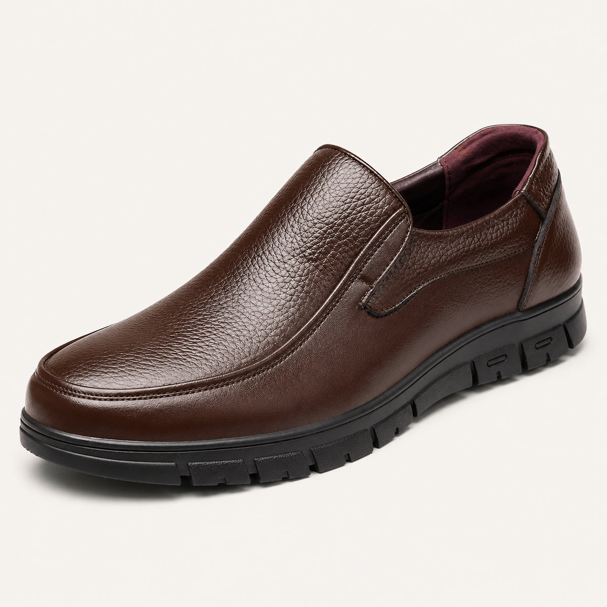 Mocassins Orthopédiques En Cuir De Vache Souple Pour Homme - vue 3/4