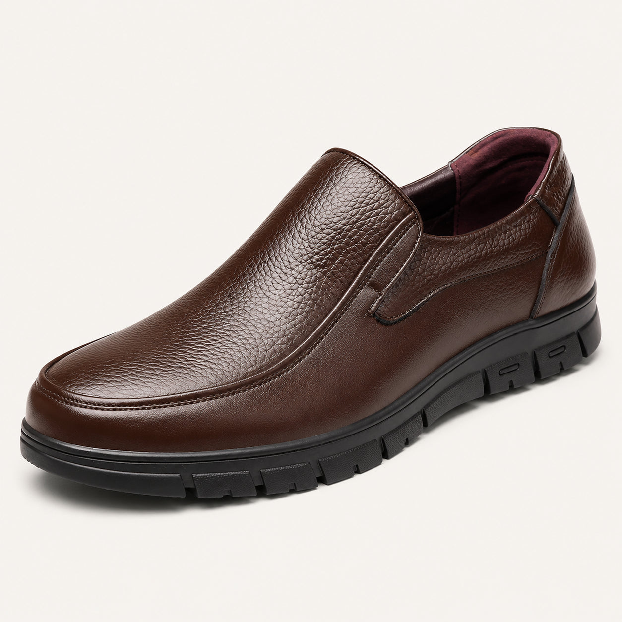 Mocassins Orthopédiques En Cuir De Vache Souple Pour Homme - vue 3/4
